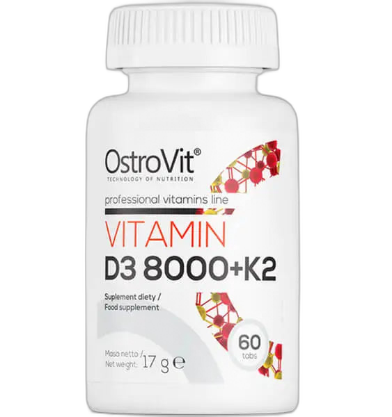 Vitamīns D3 8000 + K2 (60 tabletes)
